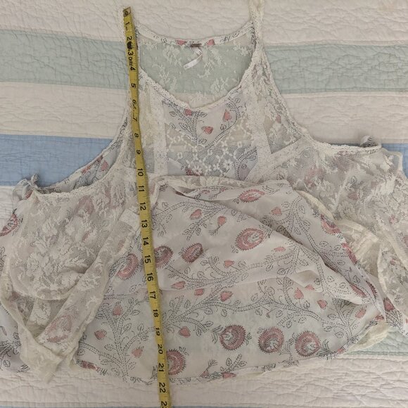 Free People lace tank camisole flowy open sides w/ ties Sz M - Picture 11 of 14